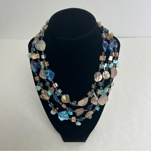 Unbranded Costume Jewelry Beaded Necklaces Lot/4 Tiered Multi Colors Appr. 18” - Picture 7 of 16